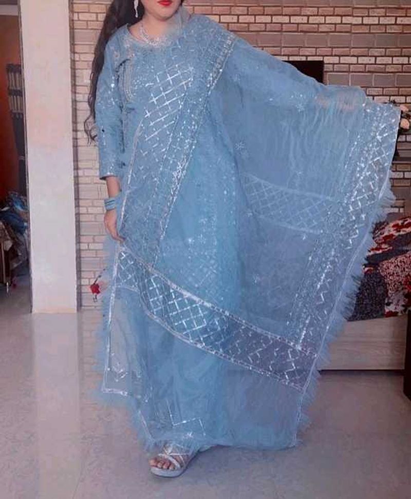 Blue Embroidered Kurta Set