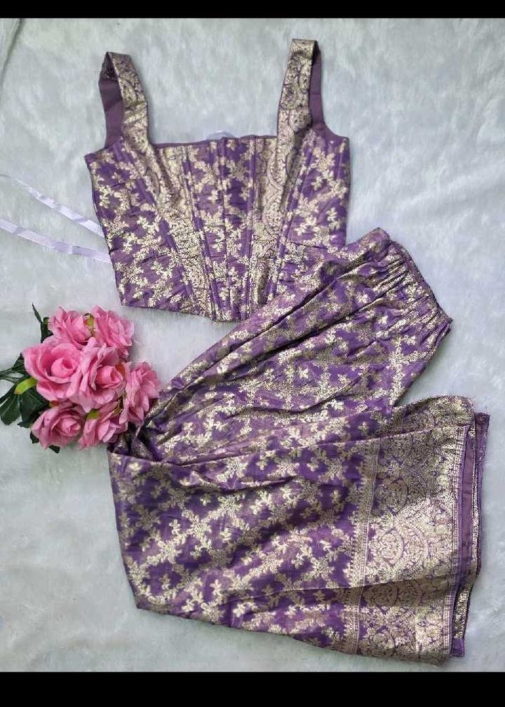 Elegant Purple &amp; Gold Ethnic Co-ord Set | Festive