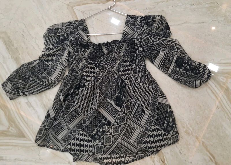 Peplum Top With Full Sleeves