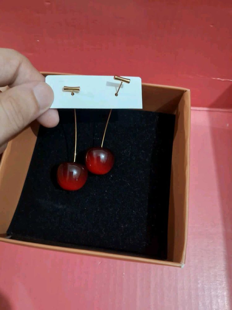 cute cherry 🍒 dangler earrings