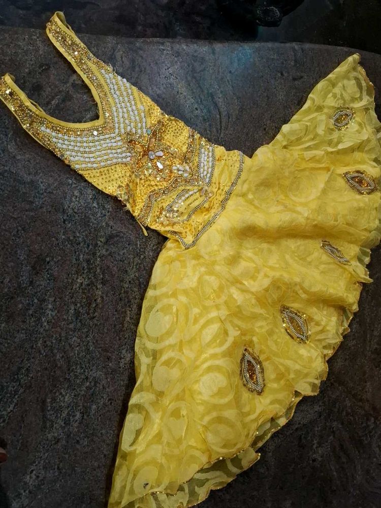 Stunning Yellow Embellished Ethnic Gown