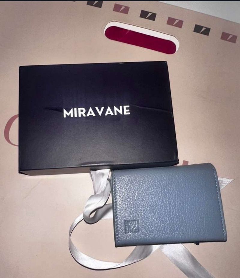 imported from usa MIRAVANE Blue Leather Bi-Fold Wa