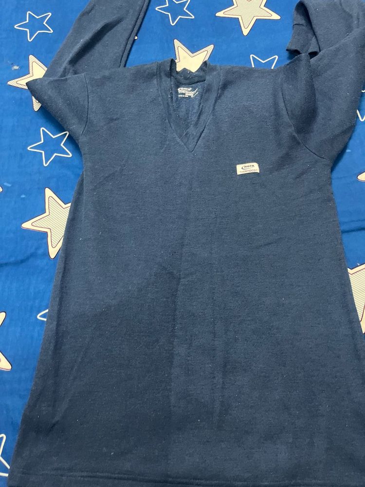 Navy Blue V-Neck Long Sleeve thermal