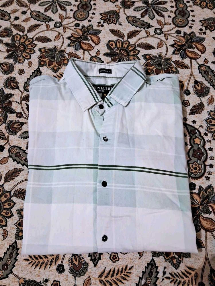 Pillburry White Checked Shirt