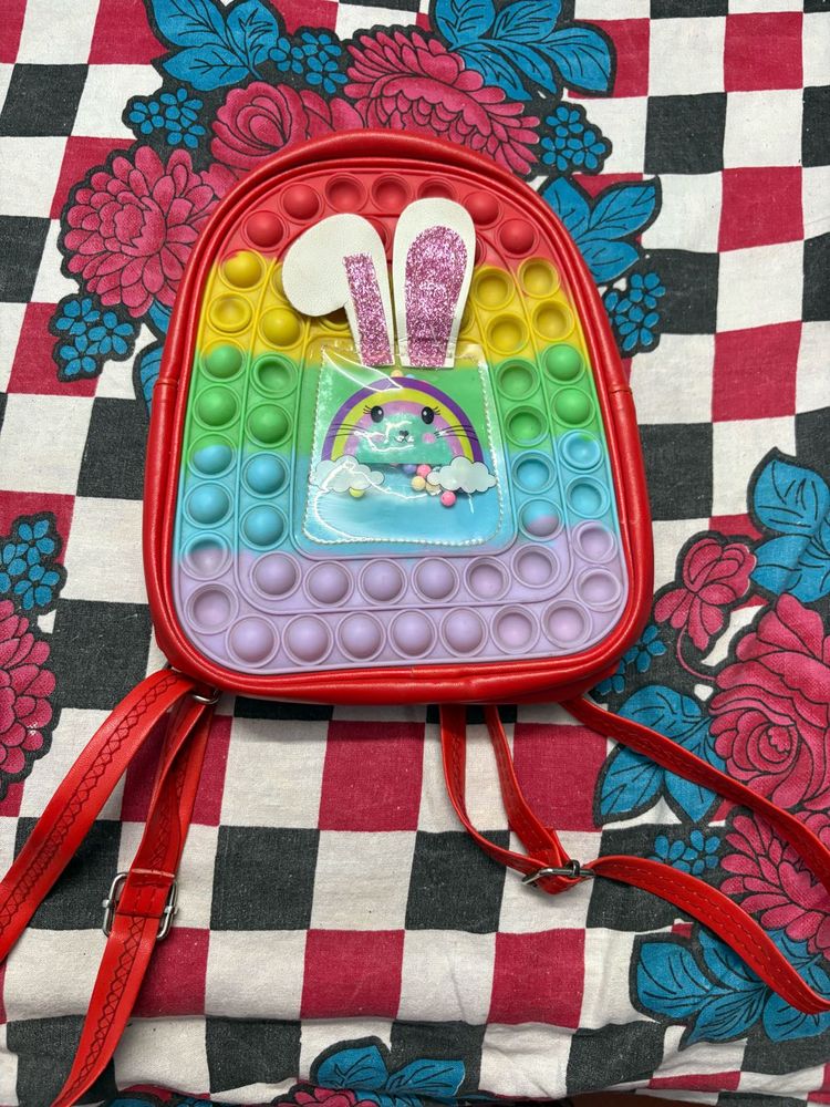Rainbow Pop-It Bunny Backpack