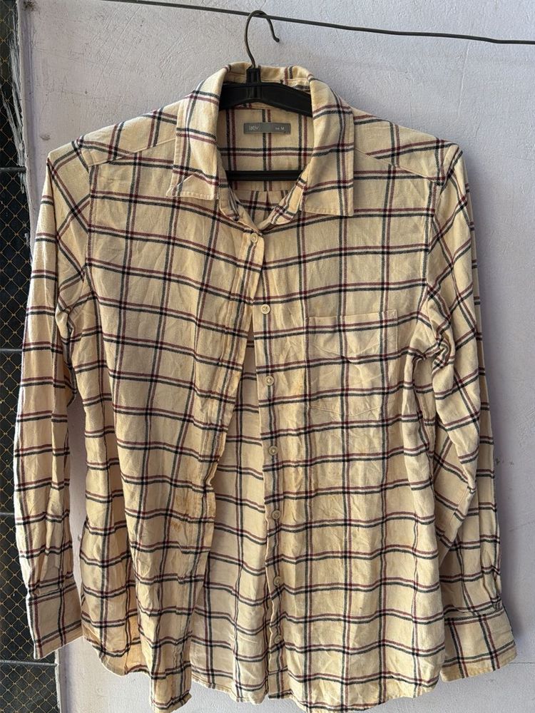 Checked Long Sleeve Button-Up Shirt