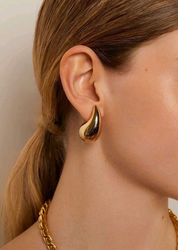 Luna TearDrop Golden Statement Earrings💛