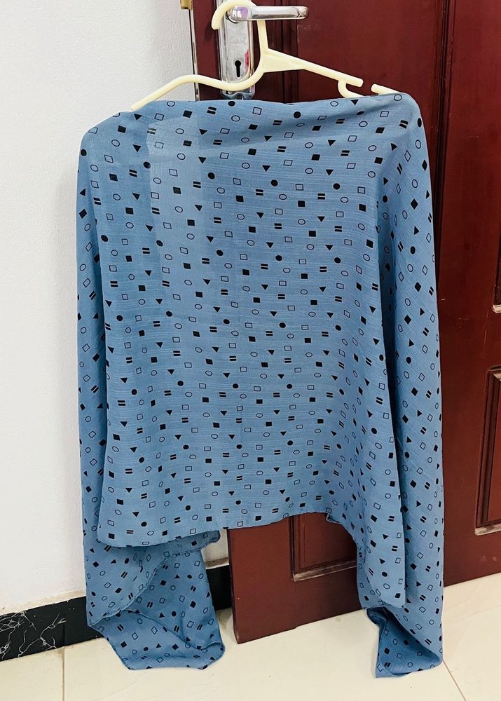 Blue Geometric Print scarf dupatta
