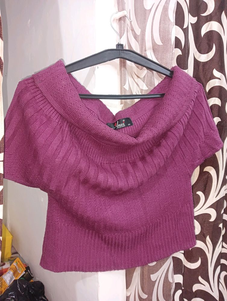 Women's Classy Woolen Crop Top