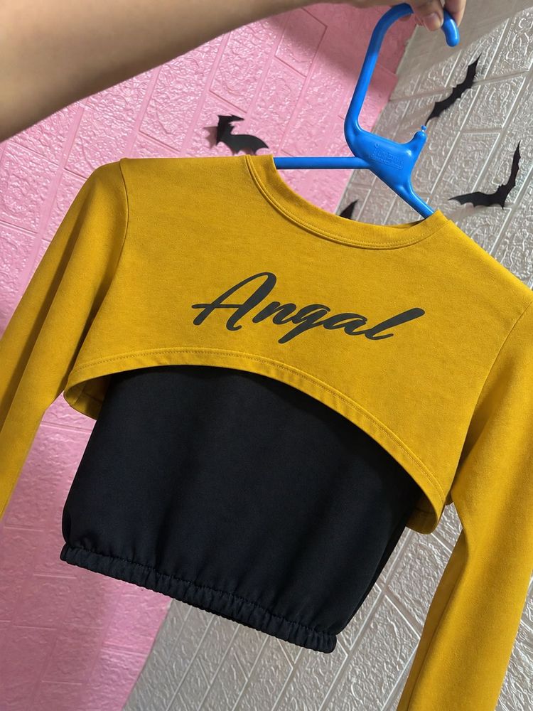 Women's Yellow cute Layered Top