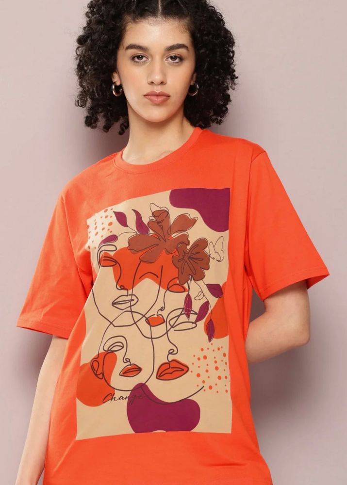 Orange Graphic T-Shirt