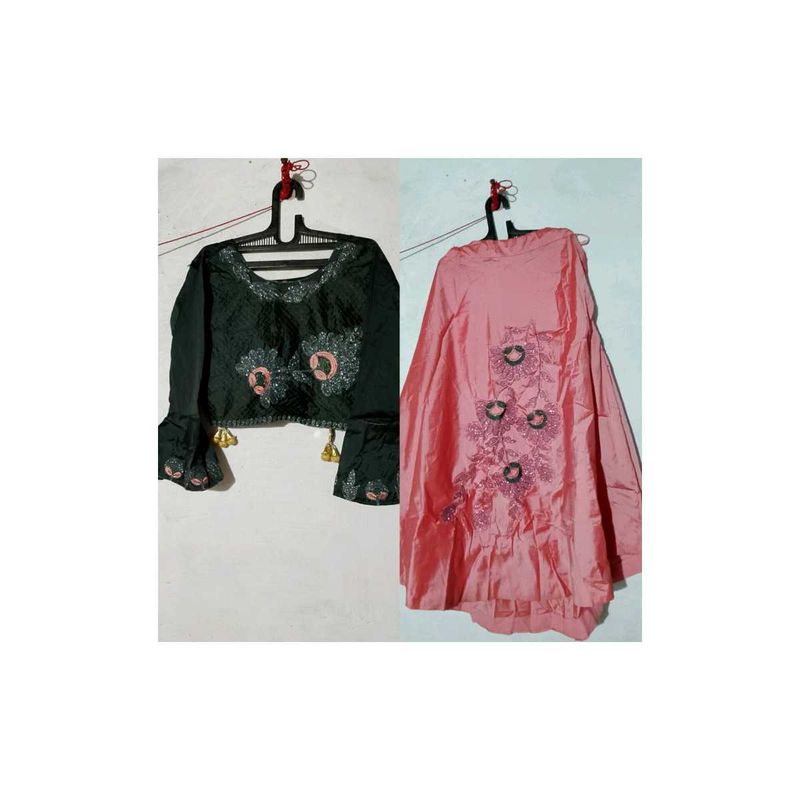 Pretty Pink Embellished Ethnic Skirt