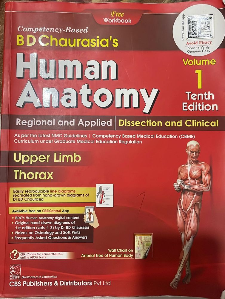 BD Chaurasia's Human Anatomy Vol 1, 2,3,4