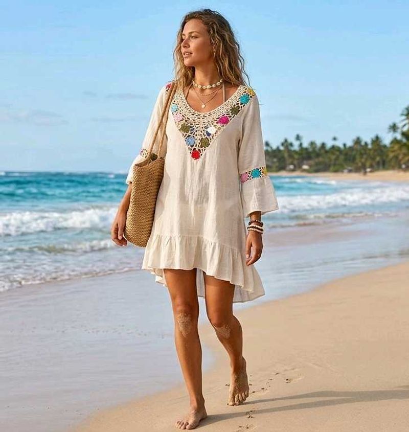 Boho Crochet Tunic Top