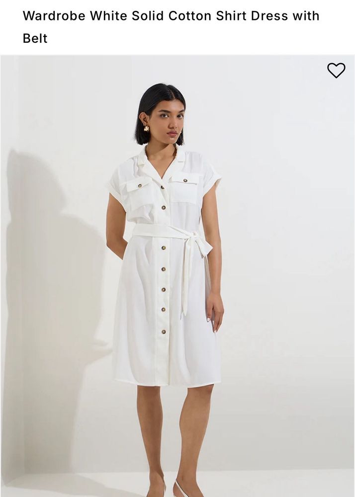 White Button-Down Midi Dress