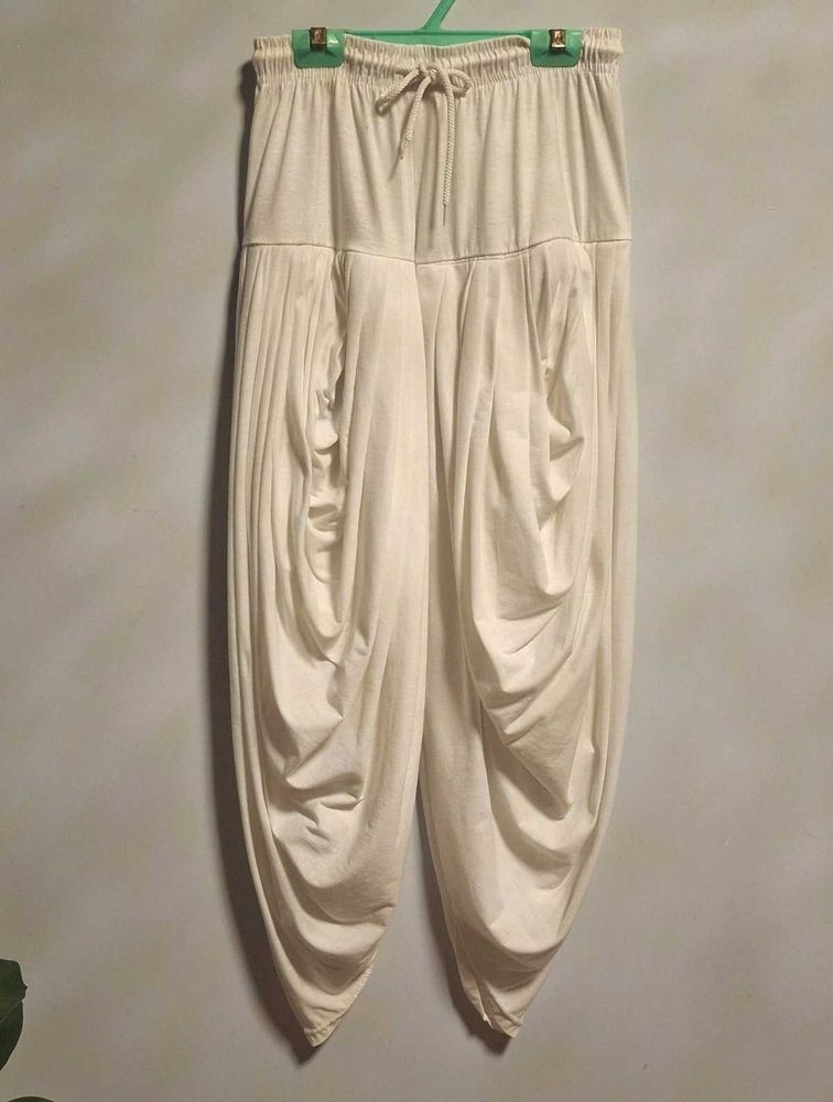 White Cotton Patiala Pants
