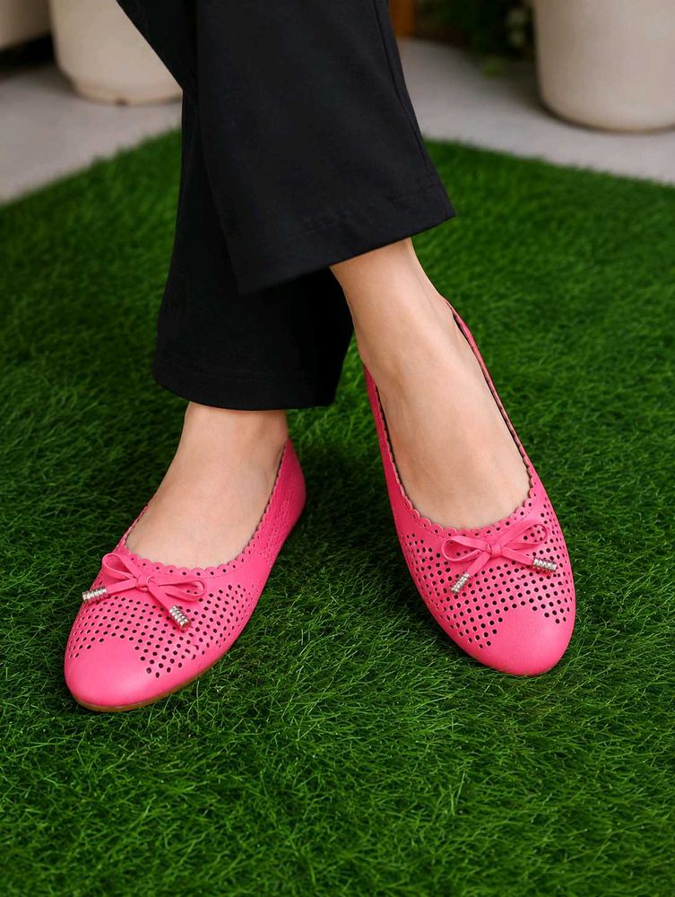 Flat sandals |Ballet Flats with Bow |chic pink |