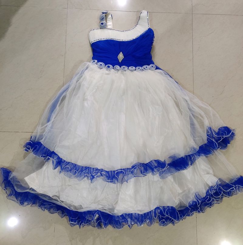 Blue &amp; White Princess Frock