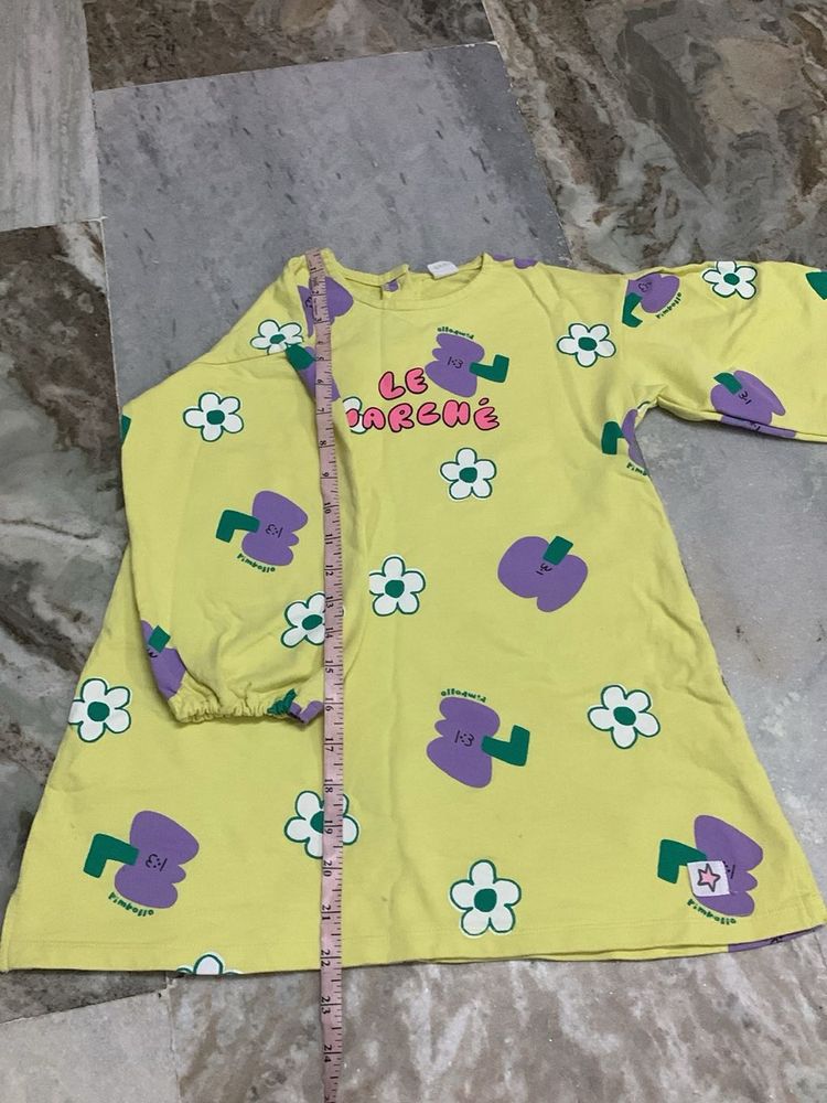 Cute Yellow Floral Dress for Girls
