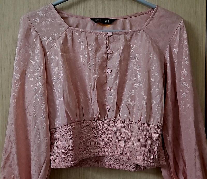 Pink Colour Crop Top