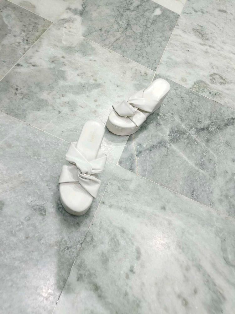 Stylish White Platform Sandals