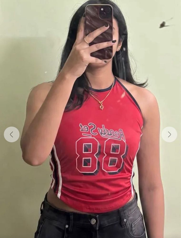 Red "Ready Set 88" Halter Top
