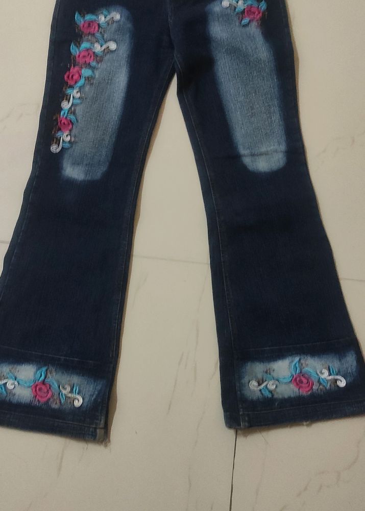 Embroidered Flare Jeans