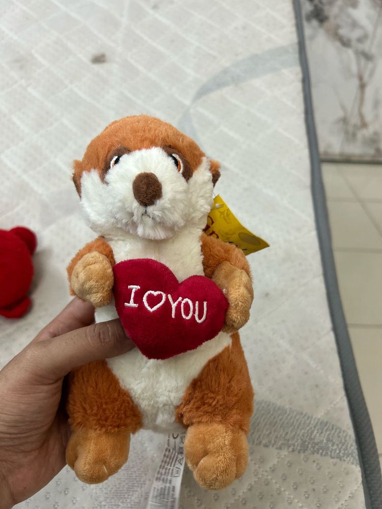 Cute Meerkat Plush Toy with Heart