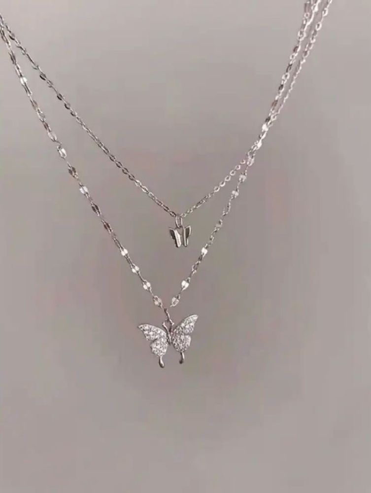 Dainty Layered Butterfly Necklace
