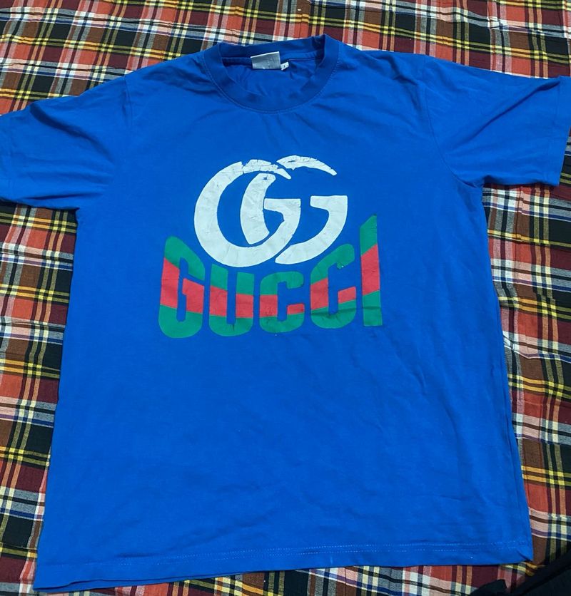 Blue Gucci Logo T-Shirt