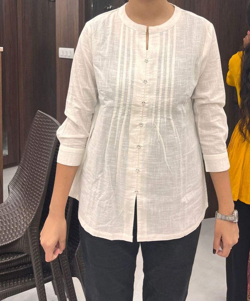 Elegant White Cotton Kurta