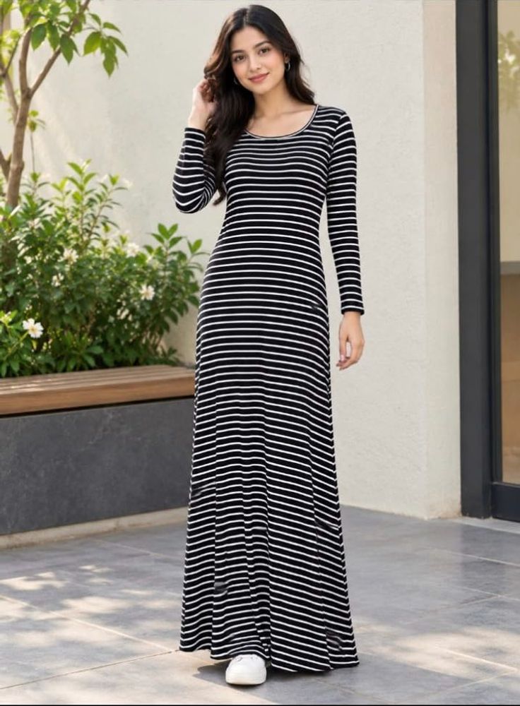 Classic Striped Maxi Dress