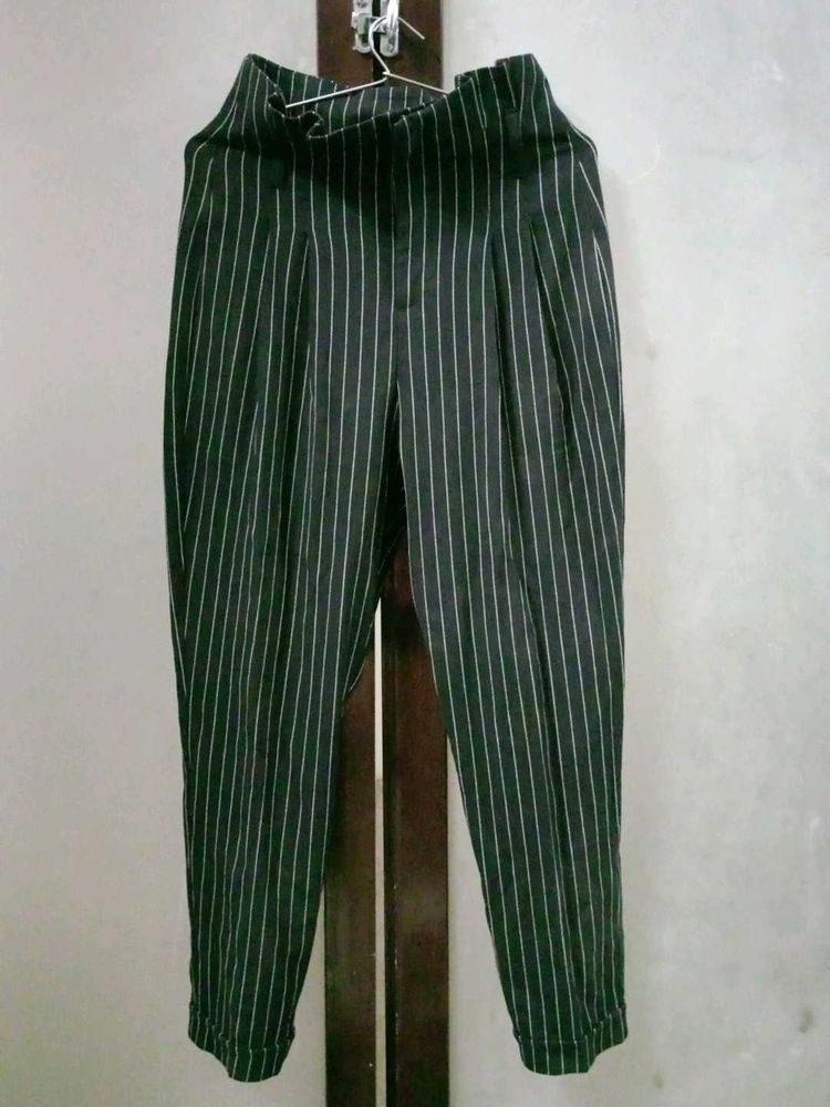 Striped High-Waisted Pants