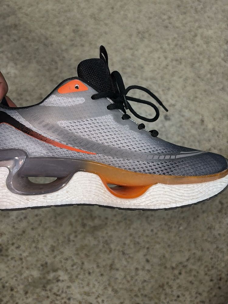 Forca Stylish Grey &amp; Orange Sneakers