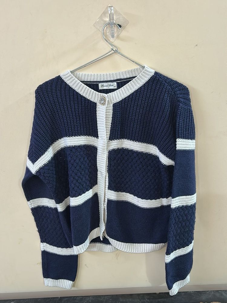 Nautical Stripe Knit Cardigan