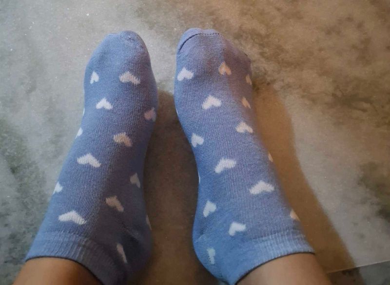 Cute Blue Heart Socks