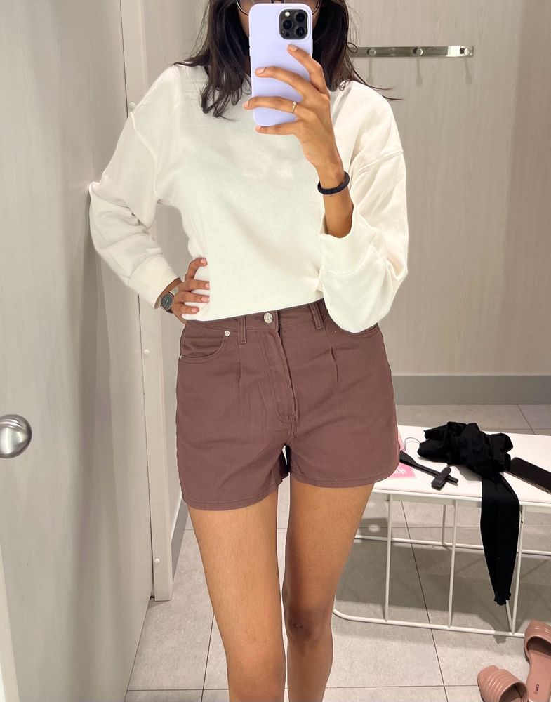 Brown Denim Shorts - H&amp;M