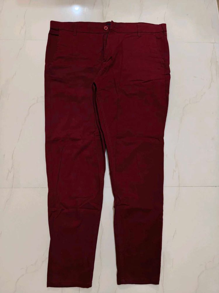 Maroon Chinos - Men's Trousers
