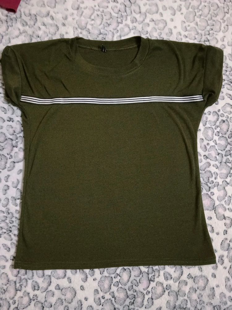 Casual Olive Green Tshirt
