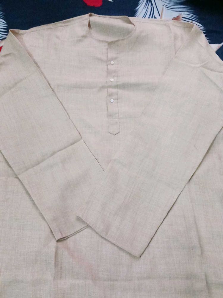 Men's Beige Kurta Set