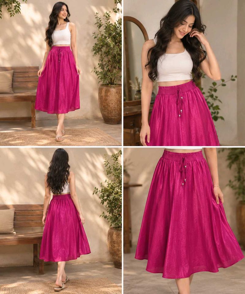 Elegant Pink Modern Skirt