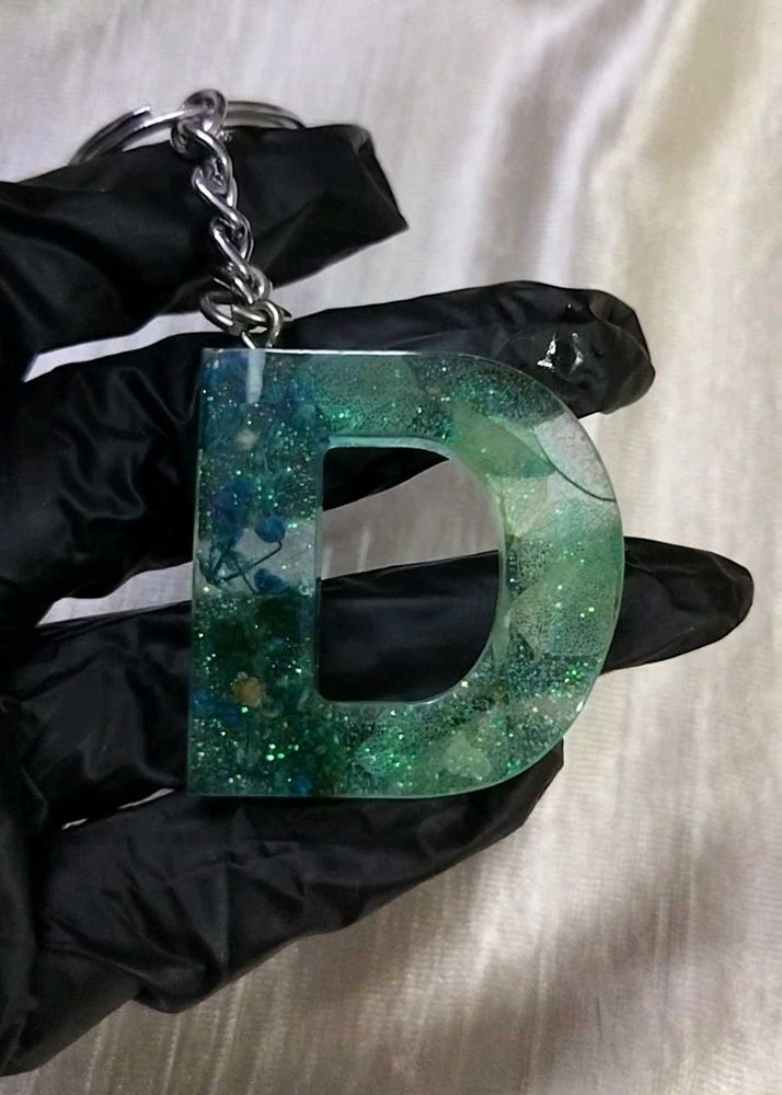 Resin Initial Keychain - Letter D