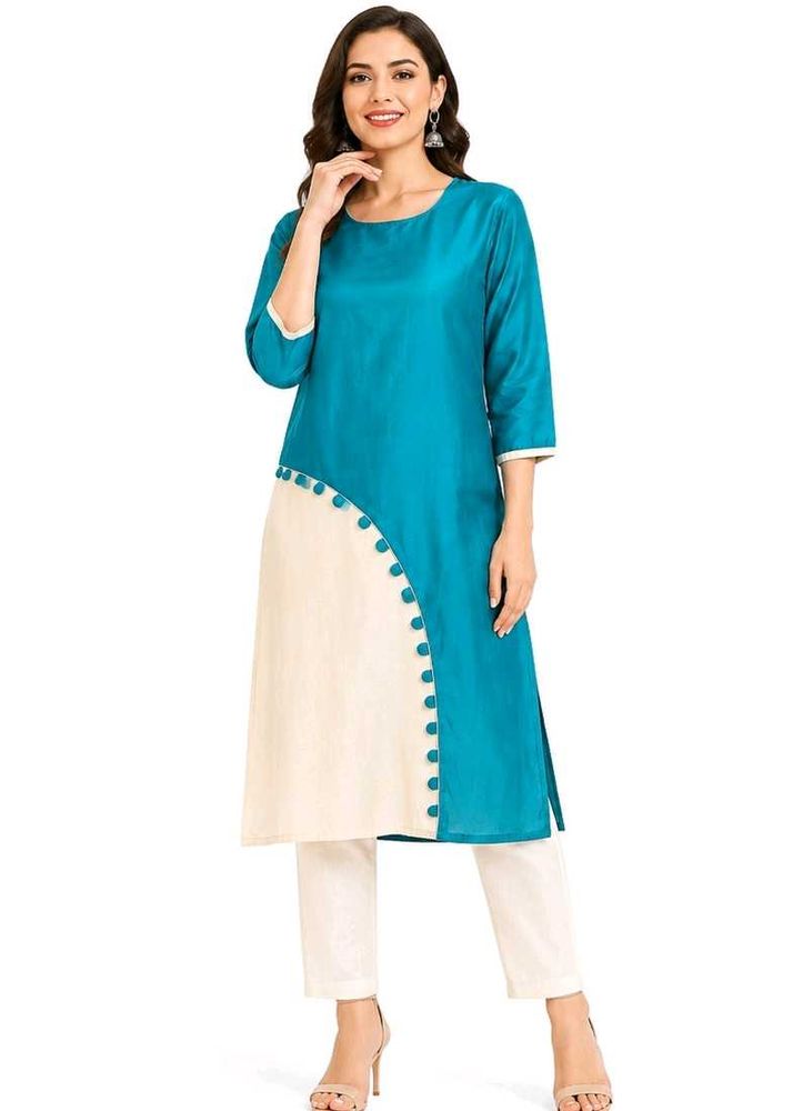 Turquoise &amp; Cream Kurti kurta