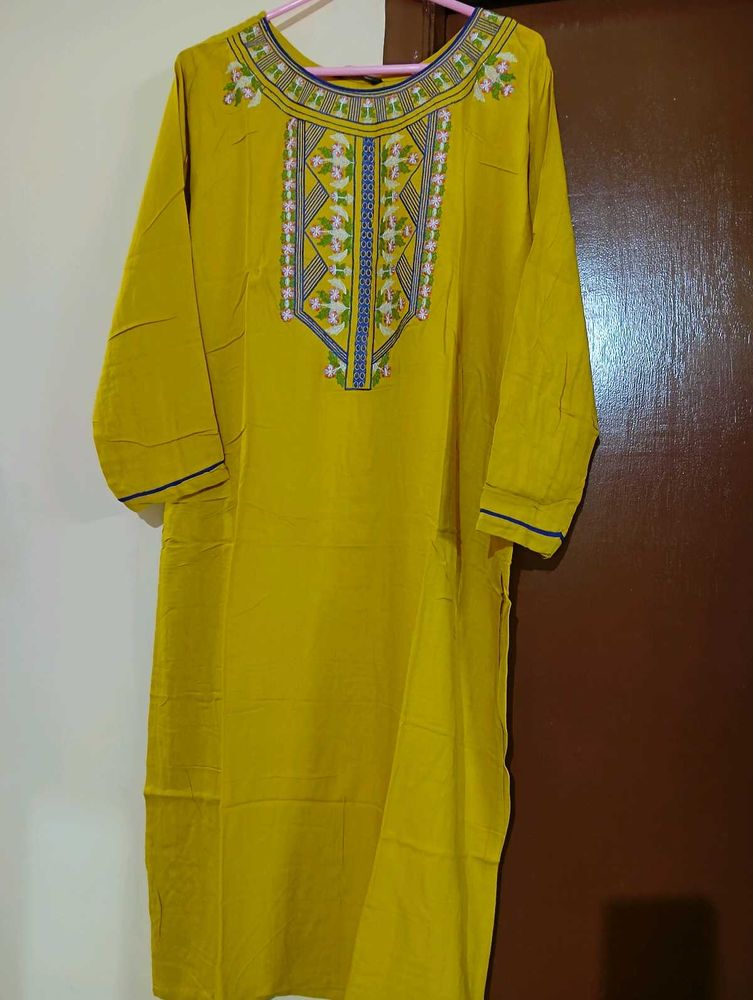 Golden Yellow Kurta For Summer