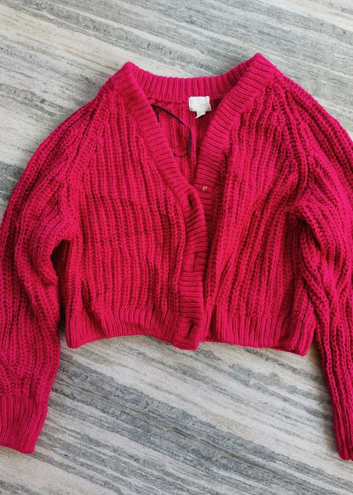 Cute Pink Knit Cardigan