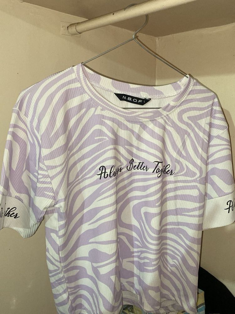 Lilac Zebra Print "Always Better Together" Top