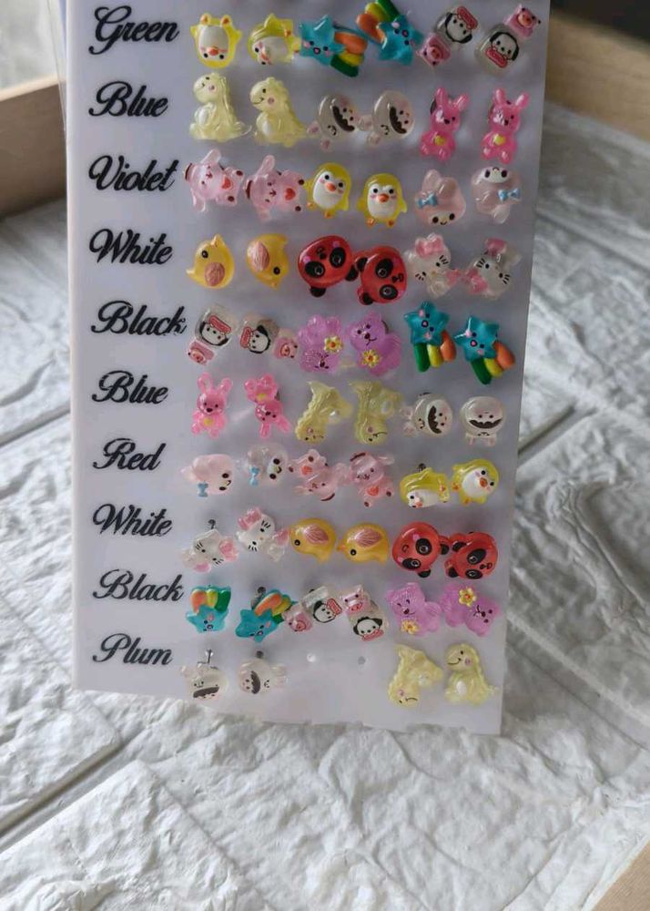 Adorable Cartoon Stud Earrings Set no less plz