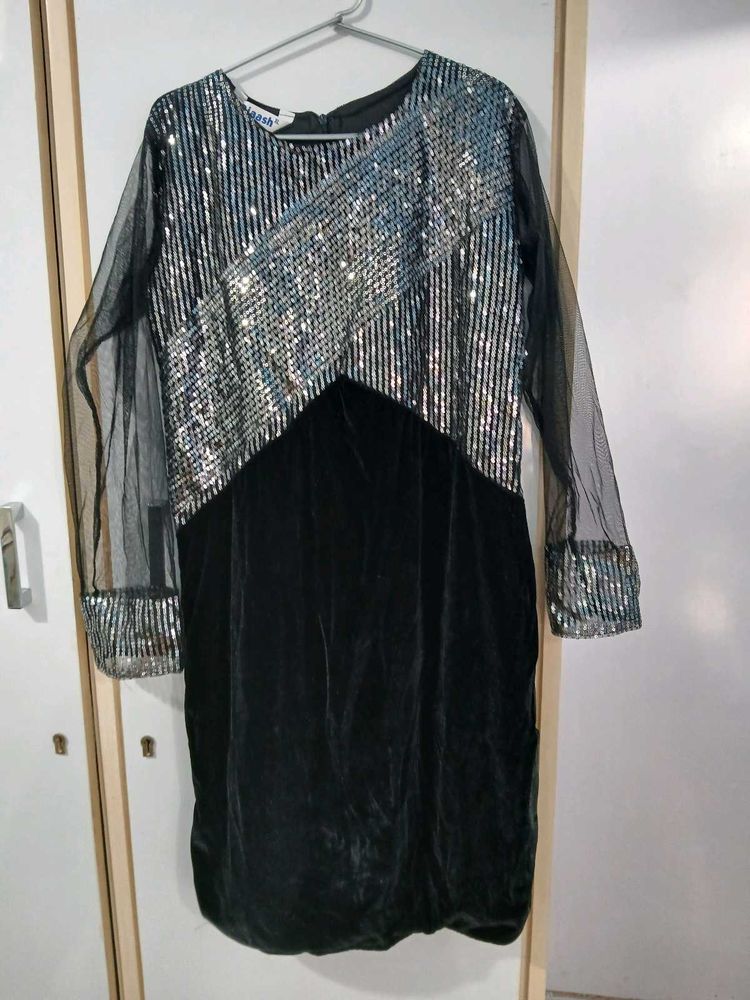 Sparkling Sequin &amp; Velvet Party Dress