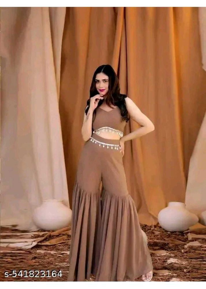 Stylish Crop Top Palazzo Set