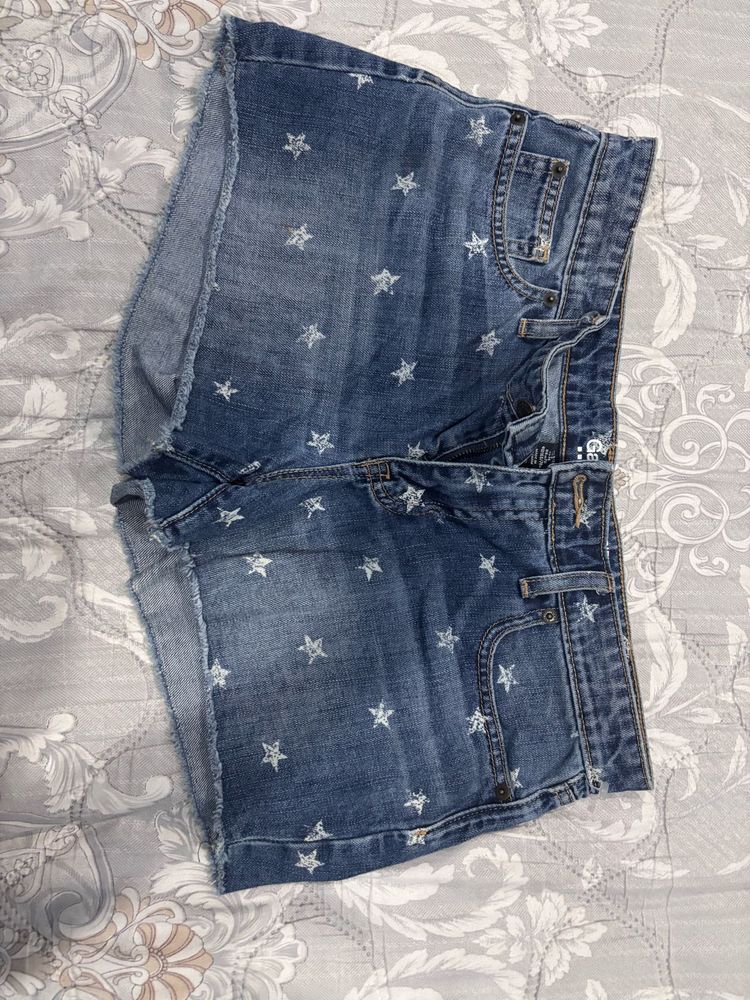 Cute Star Print Denim Shorts